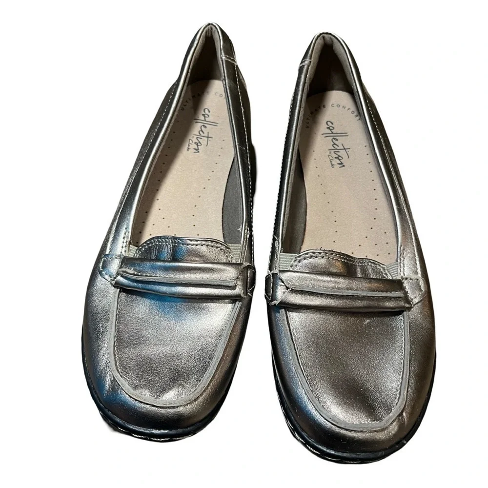 Clarks Collection Metallic Loafers - Women’s 7.5, New Without Box, Ultra Comfort
